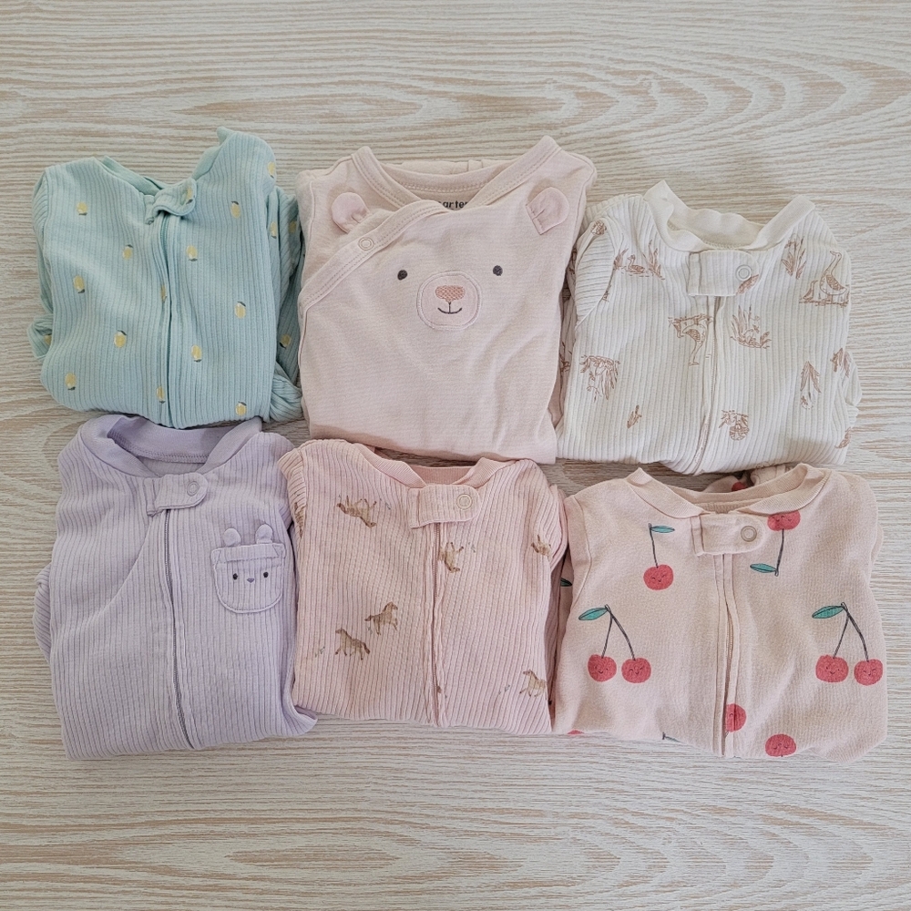 Lot of 6 Carter's Footies 6mo